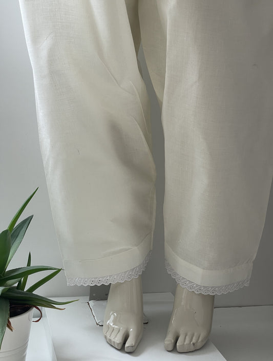 Pakistani/Indian Embroidery Shalwar Cotton Loose trousers