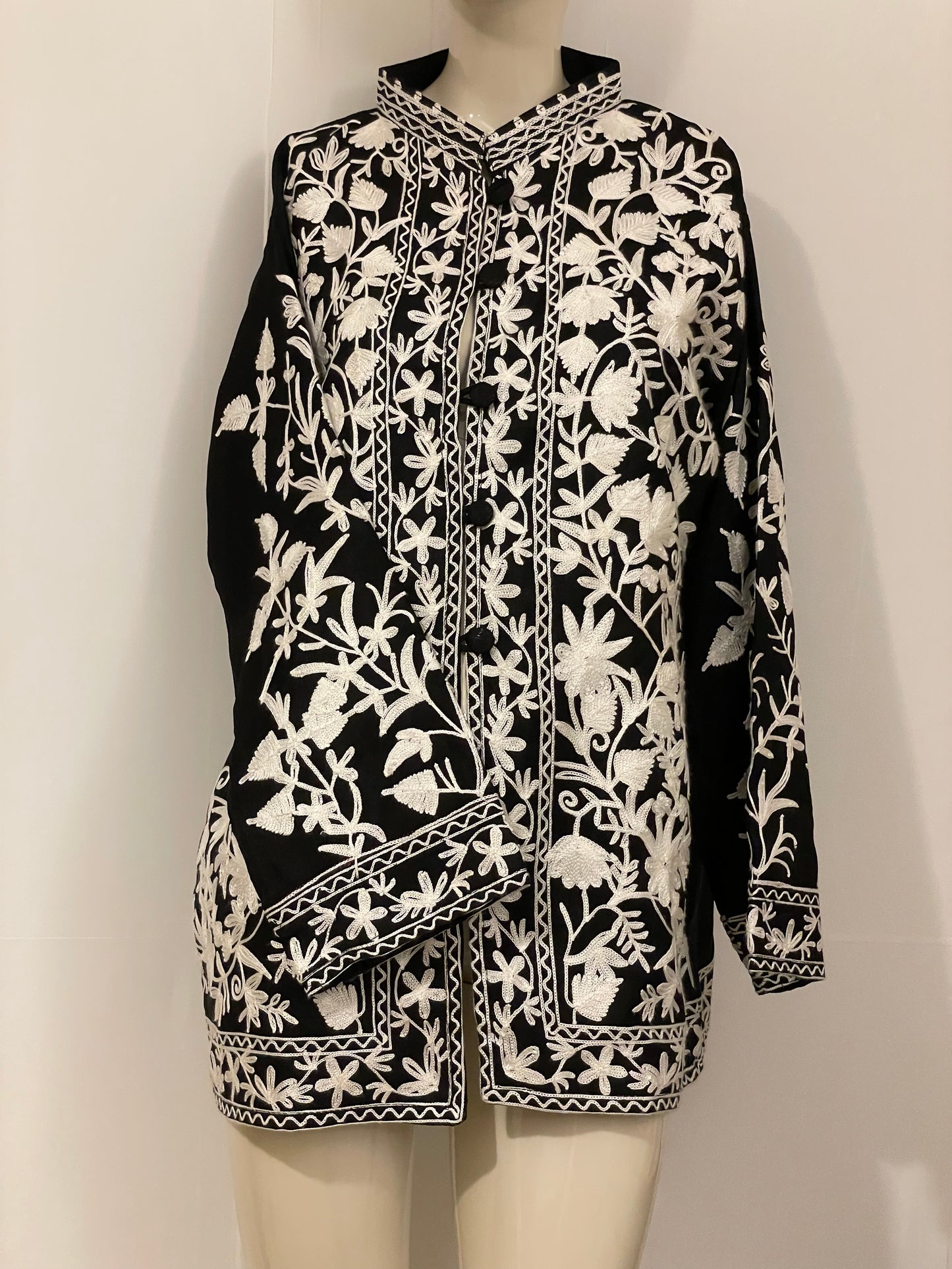 Pakistani Indian Embroidered Kurti Cotton Silk Short Kameez Top floral Thread Work