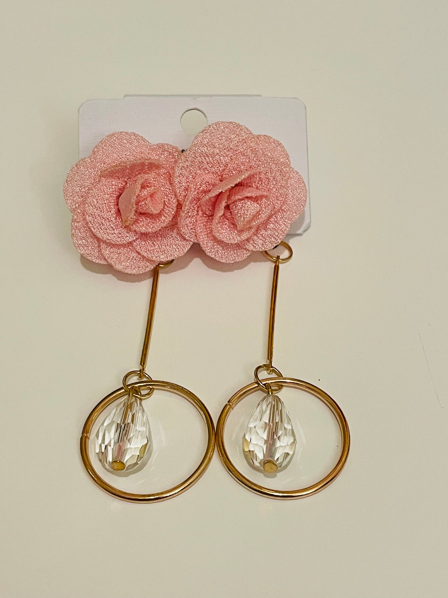 Women Fashion Ball drop Earrings Rose Flowers Felt Earrings