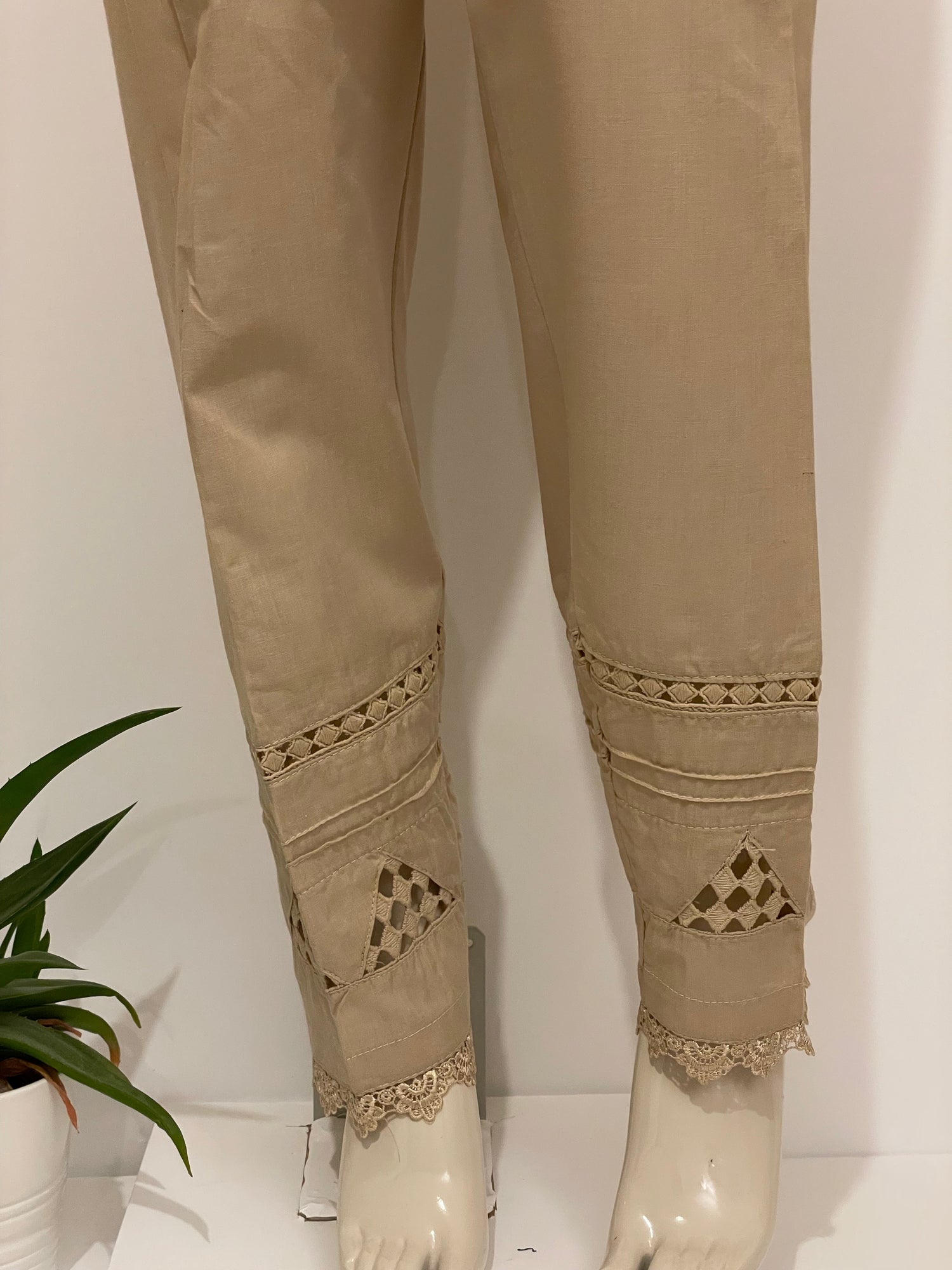 Asian Indian Pakistani Embroidery Pants/ Cigarette Trousers/Pure cotton  slim fit trousers/Indian pants for women/pencil style trouser pants