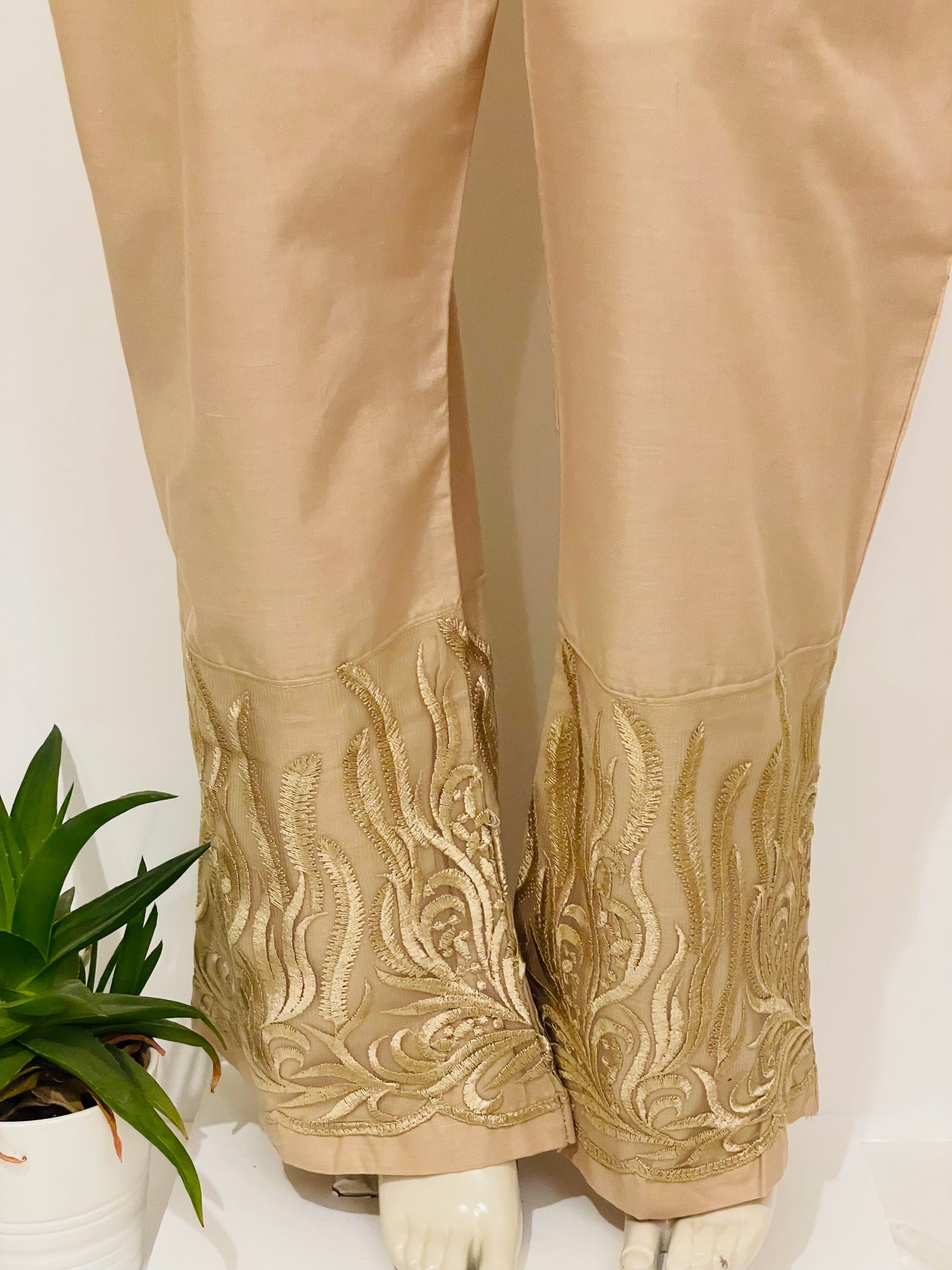 LADIES TROUSERS PAKISTANI pencil pants net lace with embroidery Many  Colours) £6.50 - PicClick UK