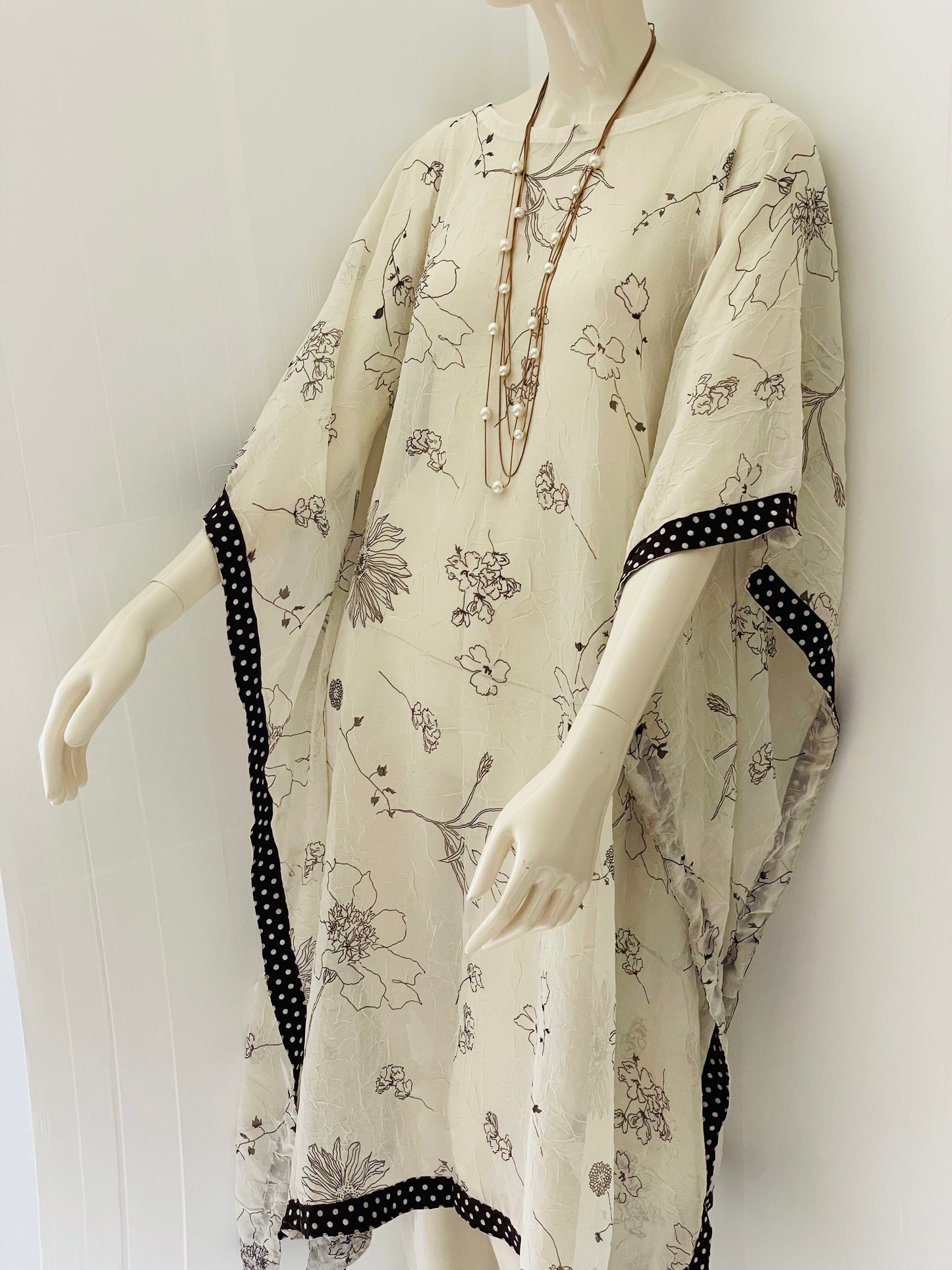 100% Georgette Chiffon Kaftan One size Ladies Summer Kimono Kaftan Beach dress